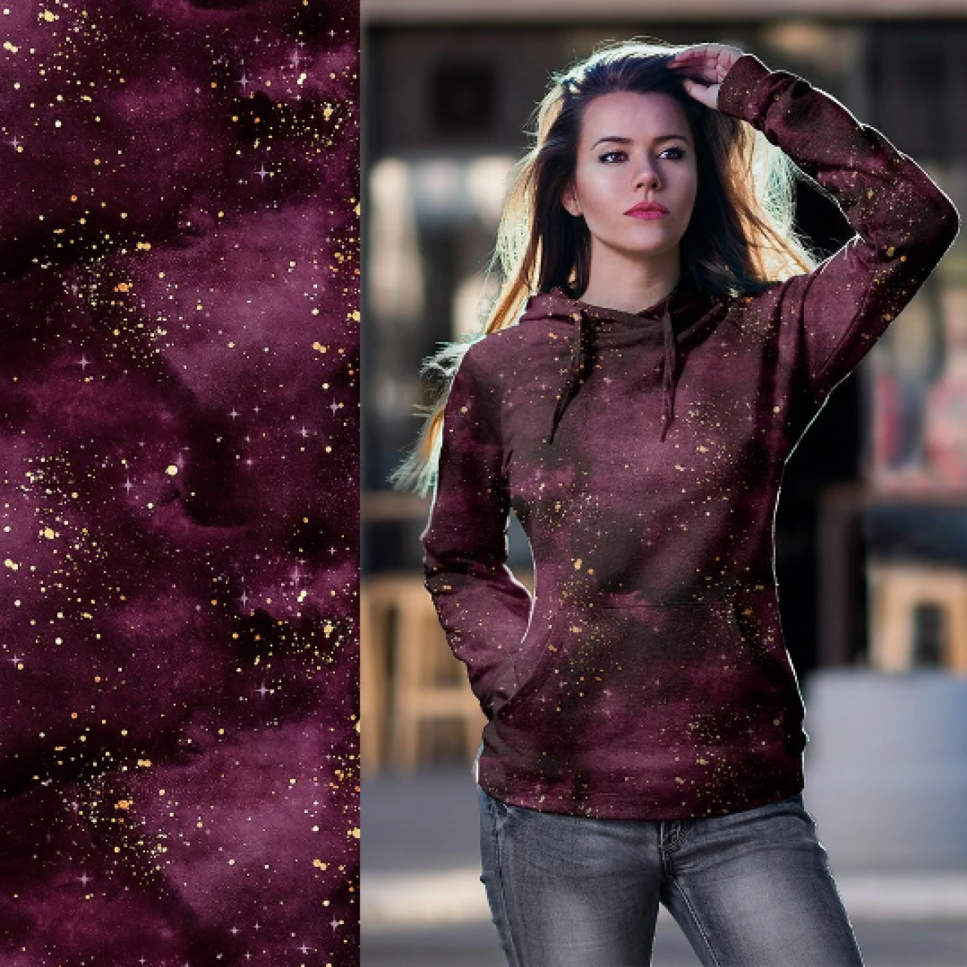 Meadow of stars - Eigenproduktion von Graustufen-Stoffe